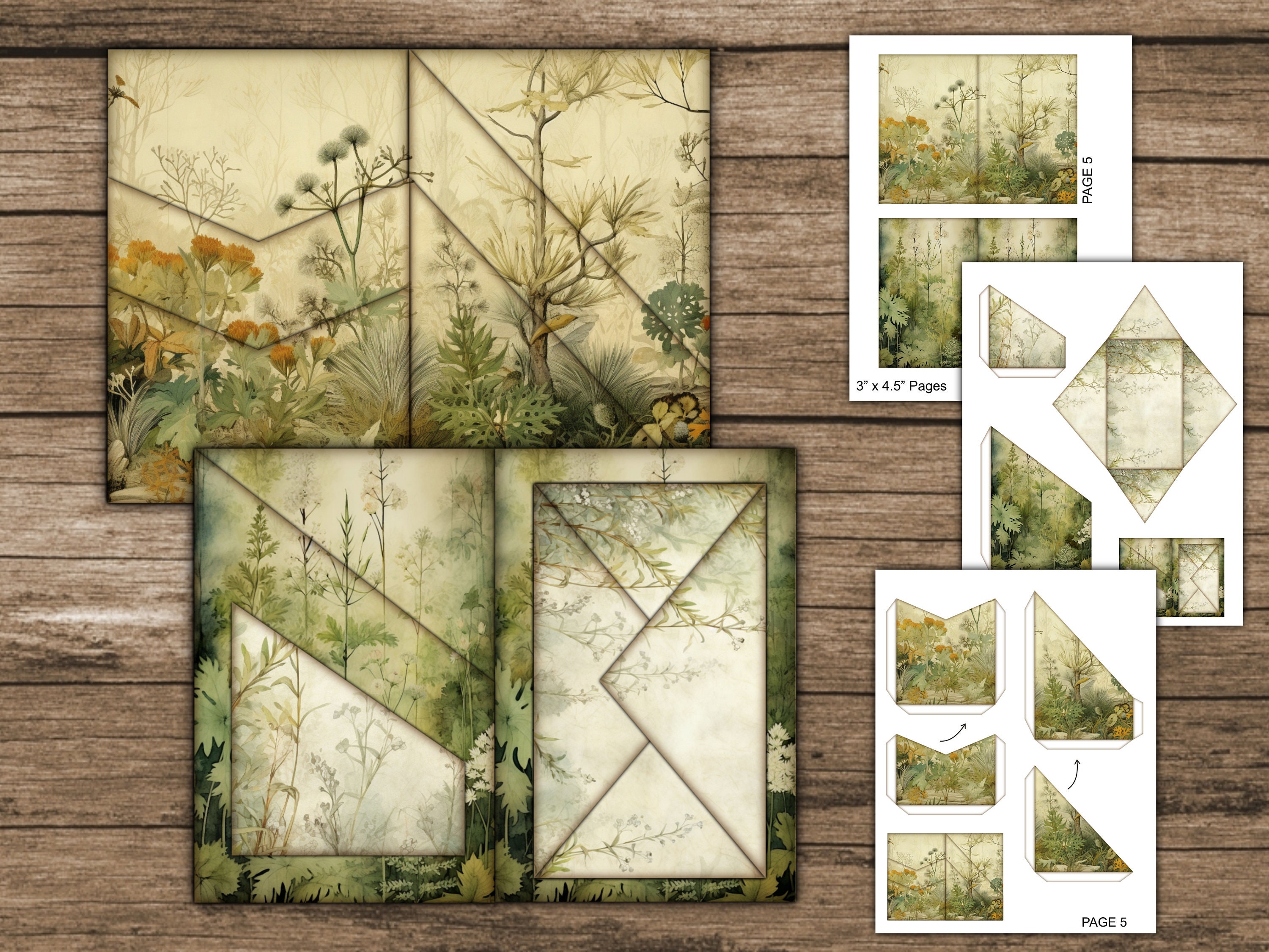 Forest Junk Journal Kit Woodland Mini Junk Journal Pages Tags Labels ...