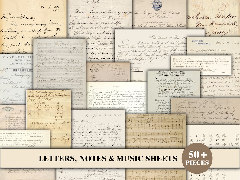 Ephemera For Junk Journals, Vintage Ephemera Pack, Ephemera Bundle, Old Papers, Postcards, Letters, Cabinet Cards, Old Maps, Scrapbook Kit image 3