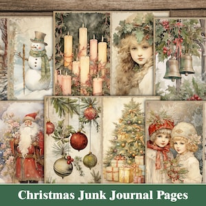 Christmas Junk Journal Pages Winter Junk Journal Kit Christmas Ephemera Craft Supplies Digital Red Scrapbook Paper Christmas Printables