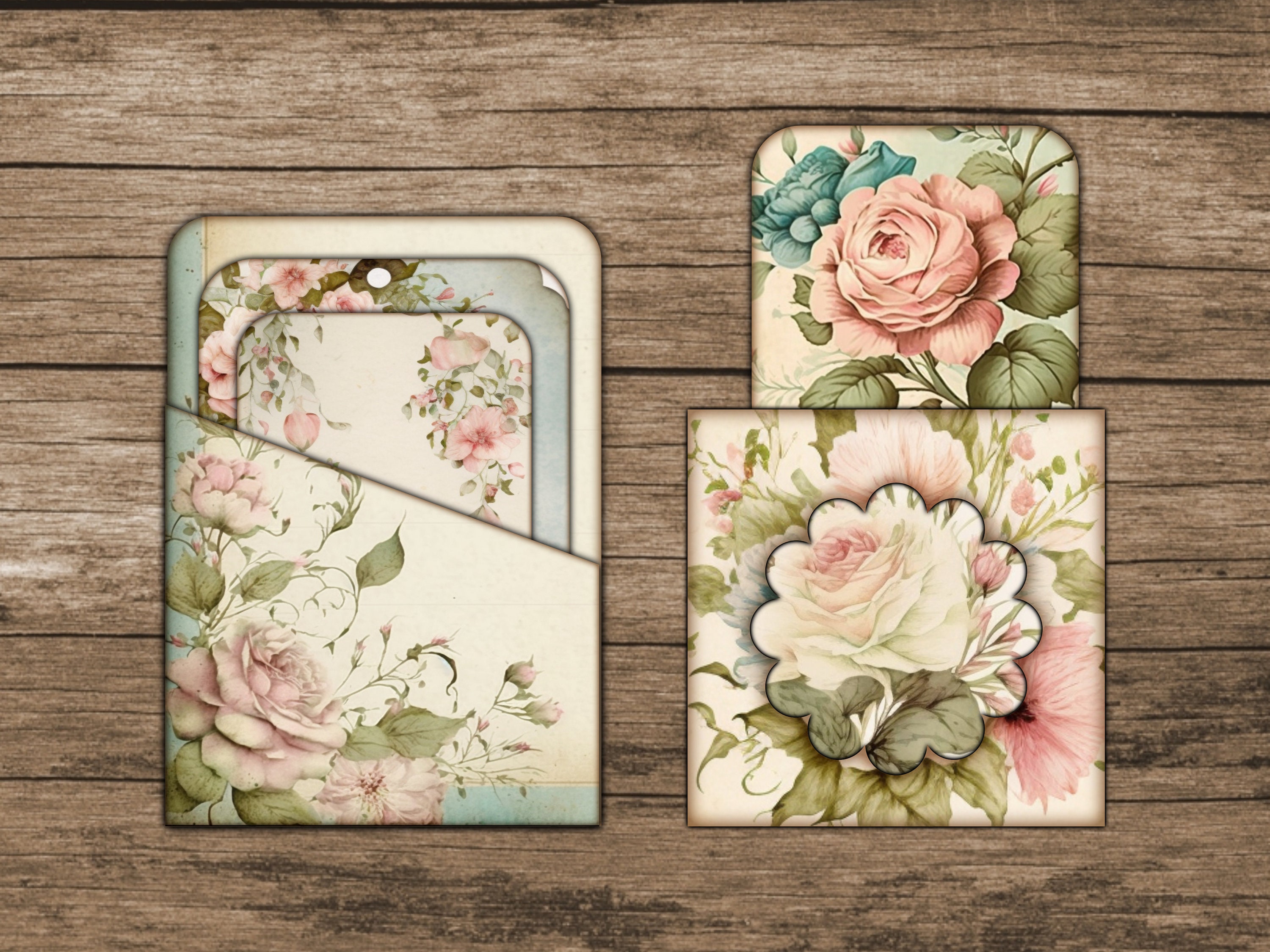 Shabby Chic Junk Journal Kit Floral Junk Journal Tags - Etsy