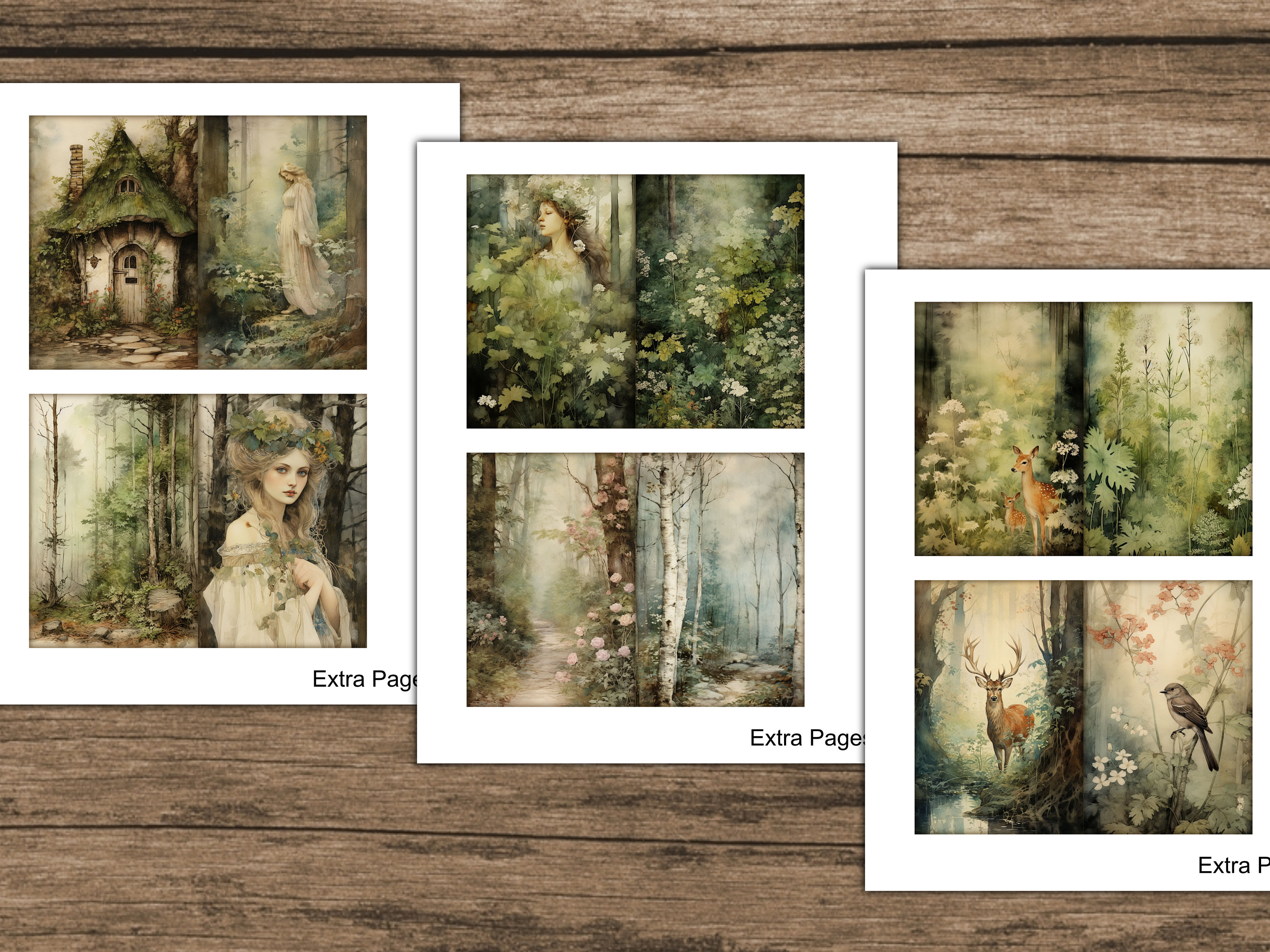 Forest Junk Journal Kit Woodland Mini Junk Journal Pages Tags Labels ...