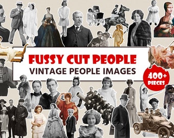 Fussy Cut People, 400+ Cutouts of People, Fussy Cut Ephemera, Paper Dolls for Junk Journals, Junk Journal Printable Supplies, Fussy Cuts