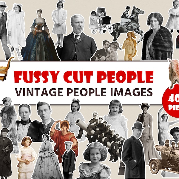 Fussy Cut People, 400+ Cutouts of People, Fussy Cut Ephemera, Paper Dolls for Junk Journals, Junk Journal Printable Supplies, Fussy Cuts