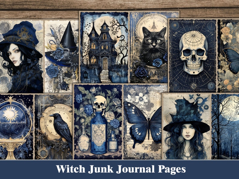 Witch Junk Journal Pages Witchy Halloween Magic Junk Journal Kit Magic ...
