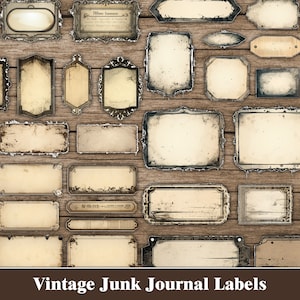 Etiquetas em branco para impressão Etiquetas de diário de lixo Tags Coisas efêmeras vintage para diários de lixo Etiquetas de scrapbook Suprimentos de artesanato Enfeites essenciais