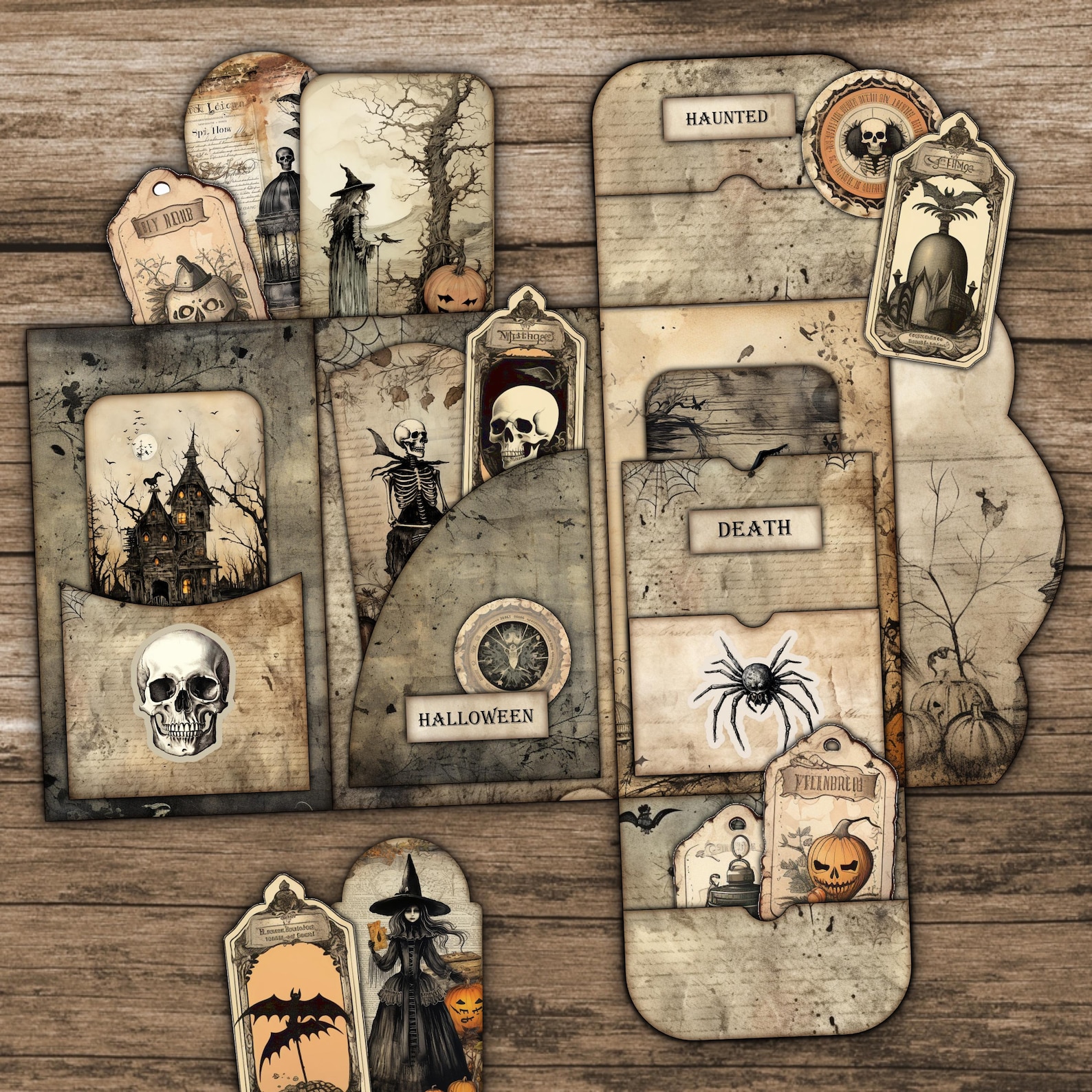 Halloween Junk Journal Folio Kit Junk Journal Tab Halloween Printable ...