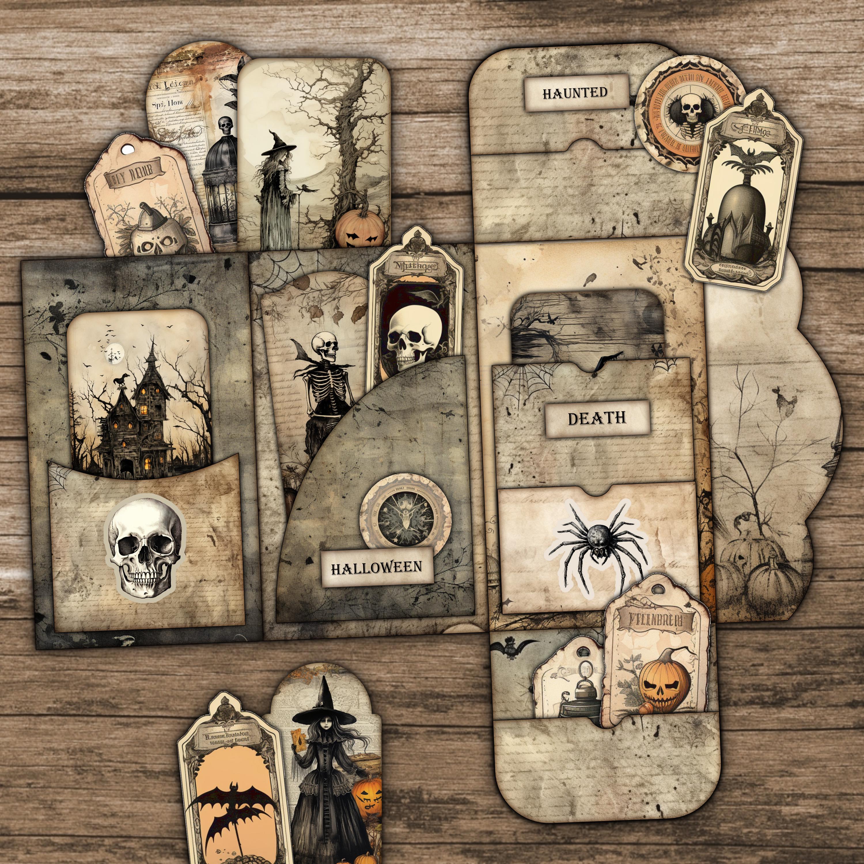 Halloween Junk Journal Folio Kit Junk Journal Tab Halloween Printable ...