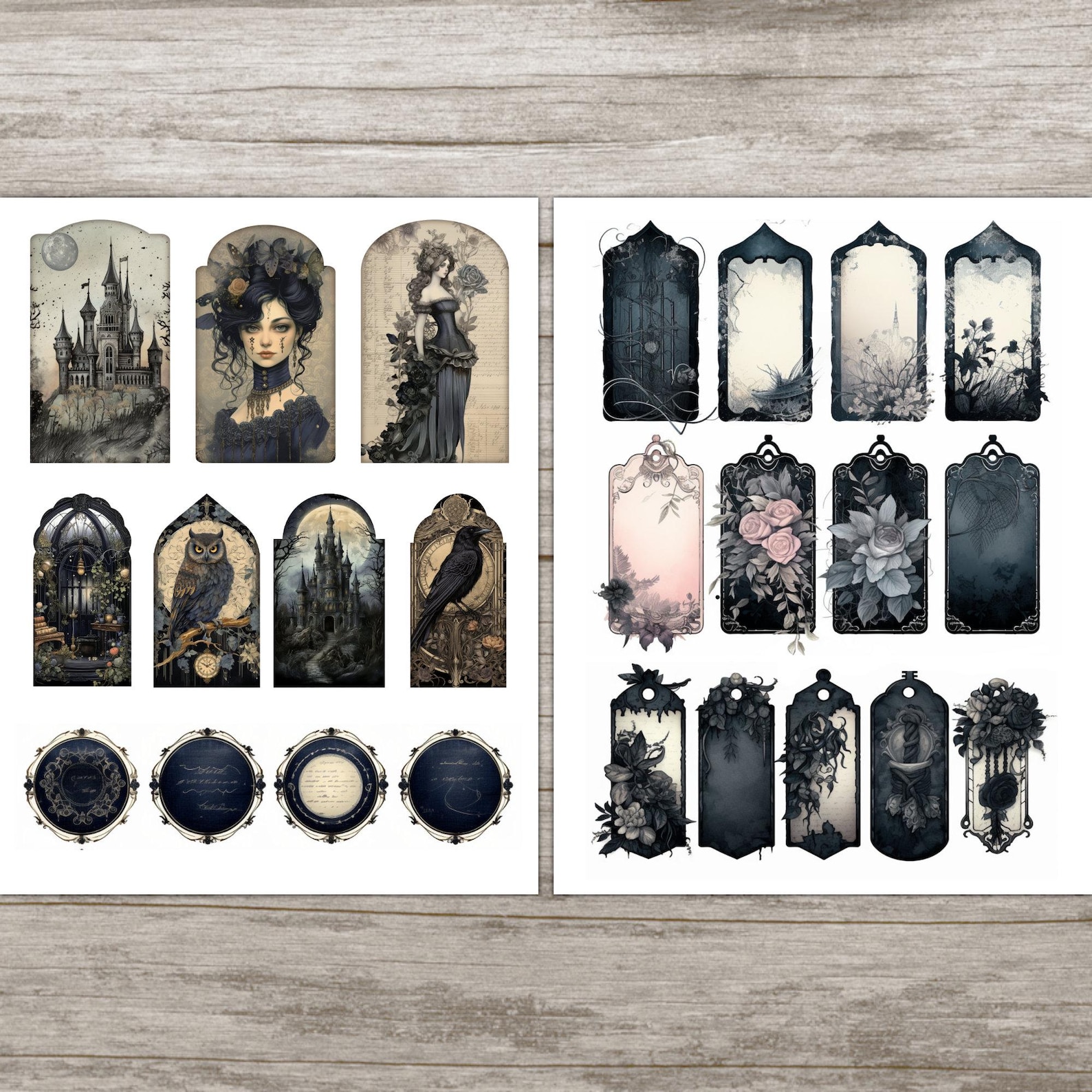 Dark Gothic Junk Journal Kit Victorian Ephemera Black Halloween Junk ...