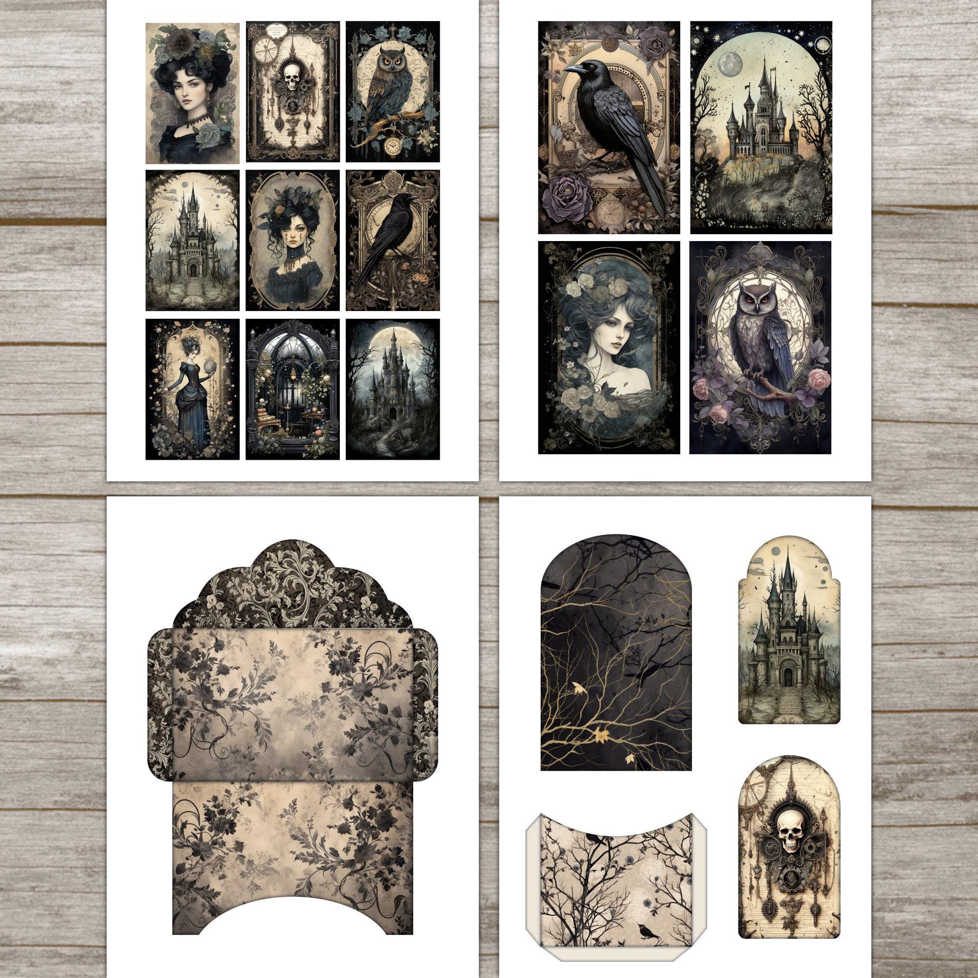 Dark Gothic Junk Journal Kit Victorian Ephemera Black Halloween Junk ...