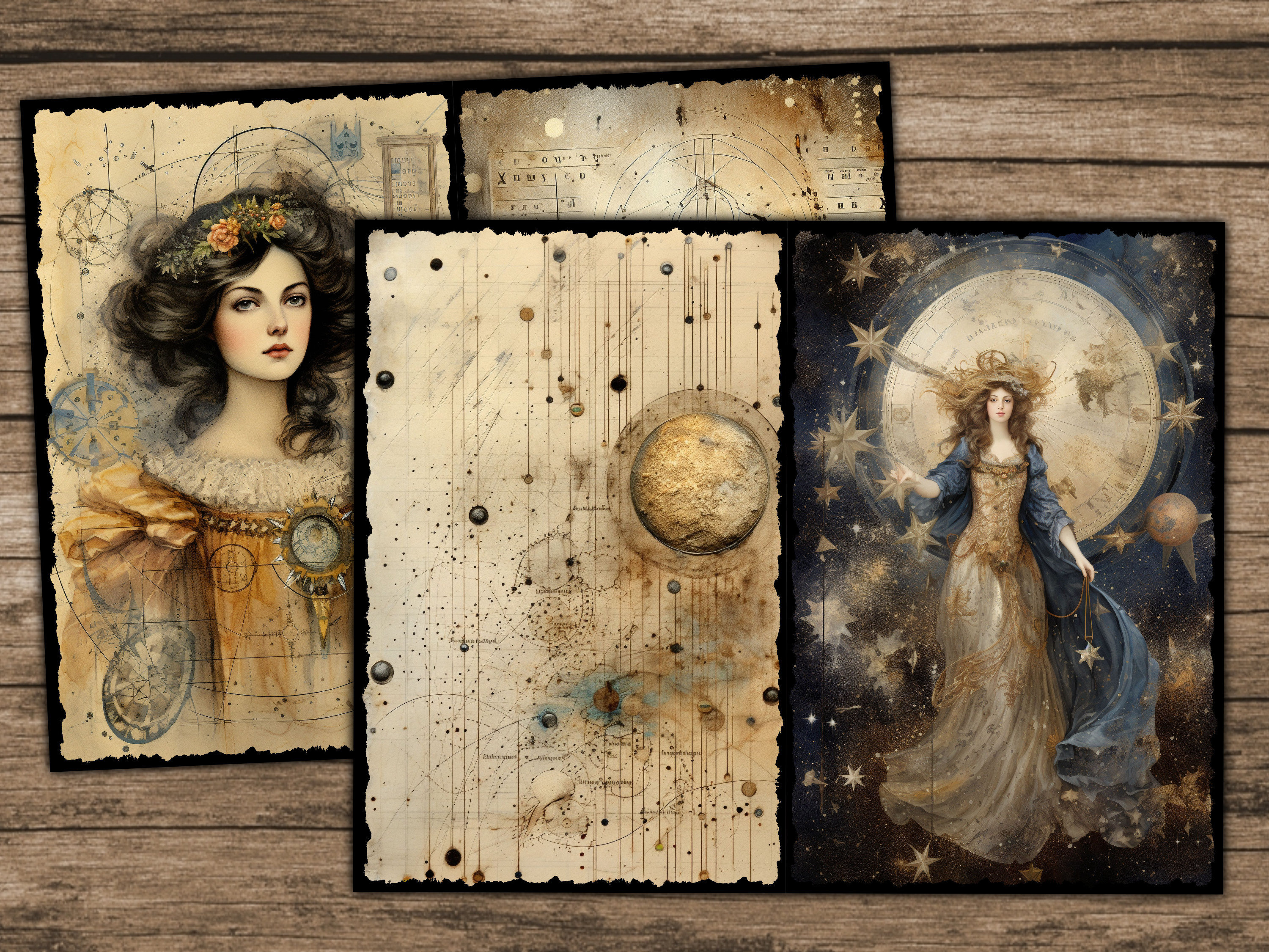 Moon Junk Journal Pages Celestial Ephemera Pack Junk Journal Paper ...