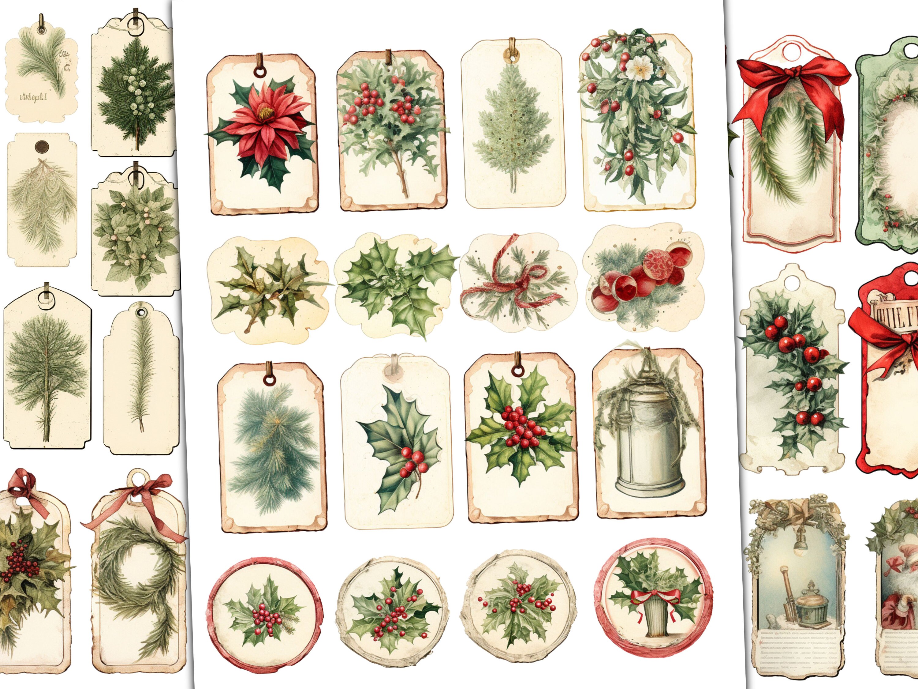 Christmas Junk Journal Tags Printable Labels Junk Journal Kit Christmas ...