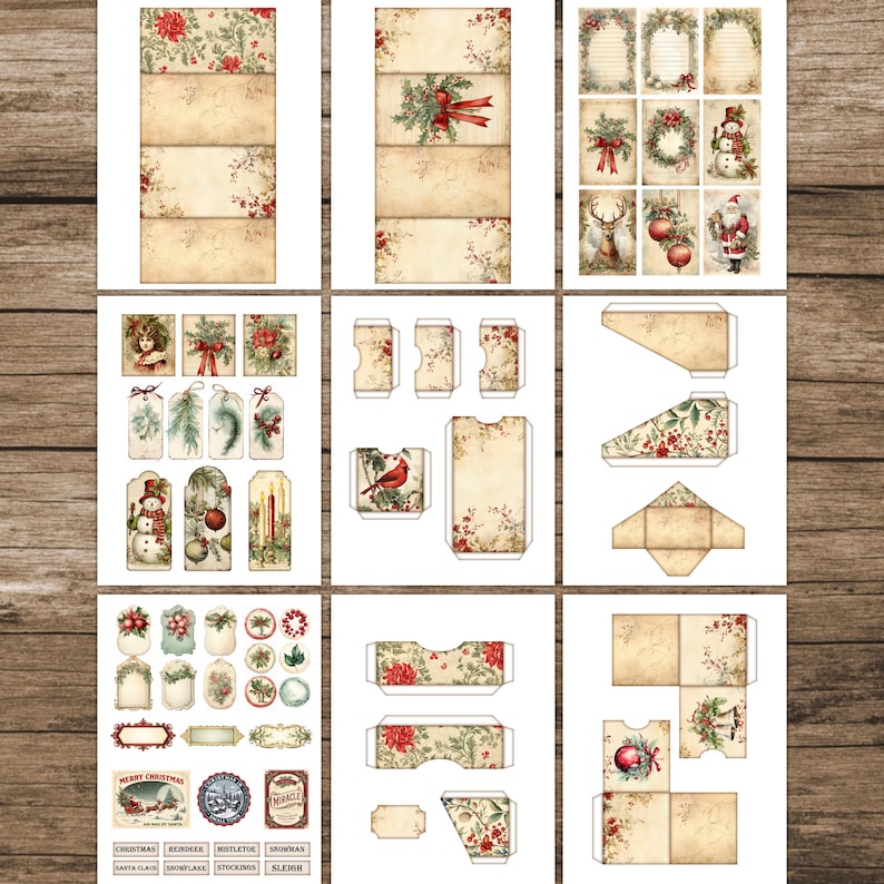 Christmas Junk Journal Folio Kit Bundle Winter Junk Journal Pages ...