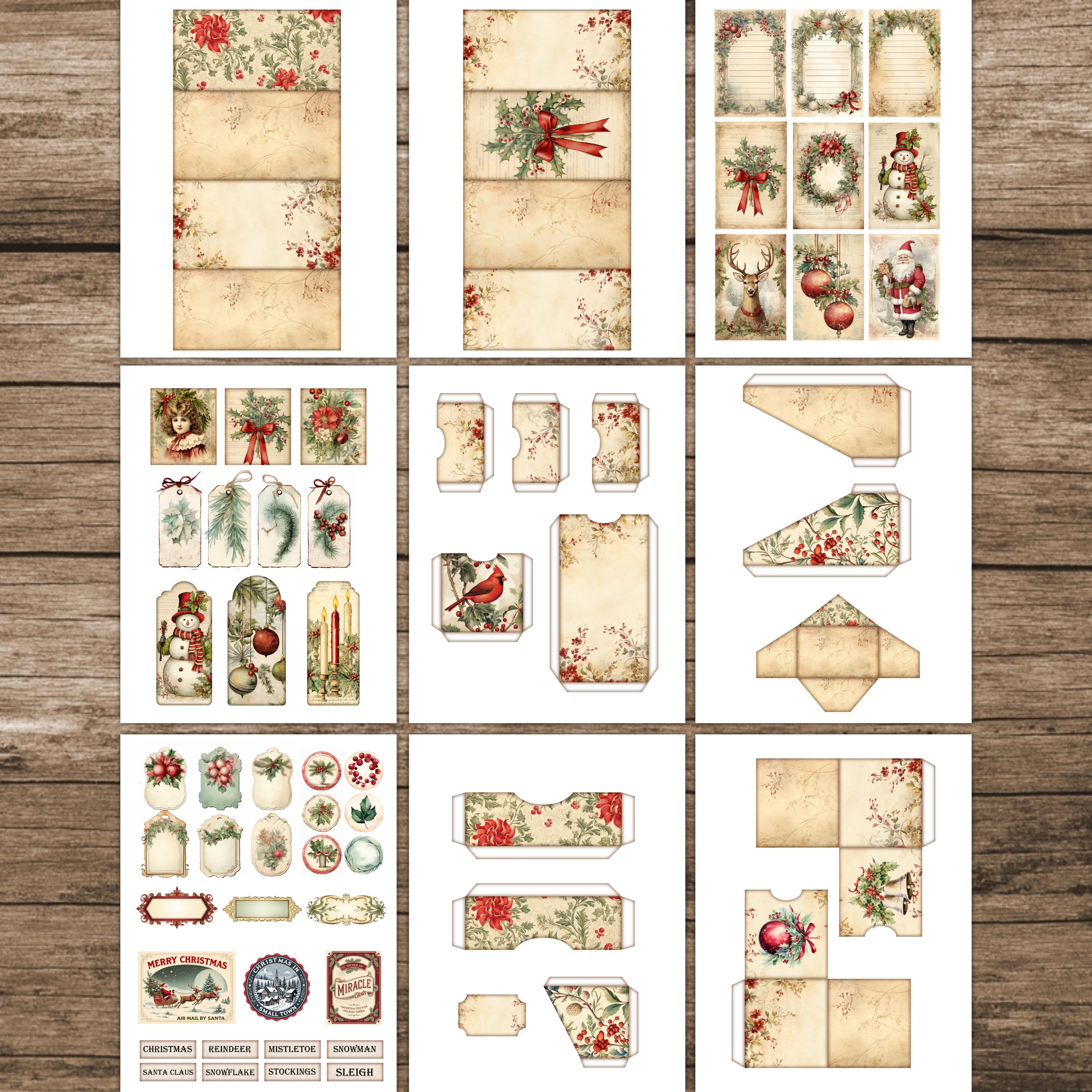 Christmas Junk Journal Folio Kit Bundle Winter Junk Journal Pages ...