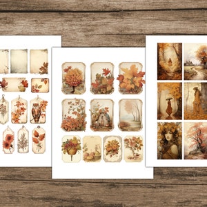 Fall Junk Journal Folio Kit Autumn Junk Journal Ephemera Printable Tags ...