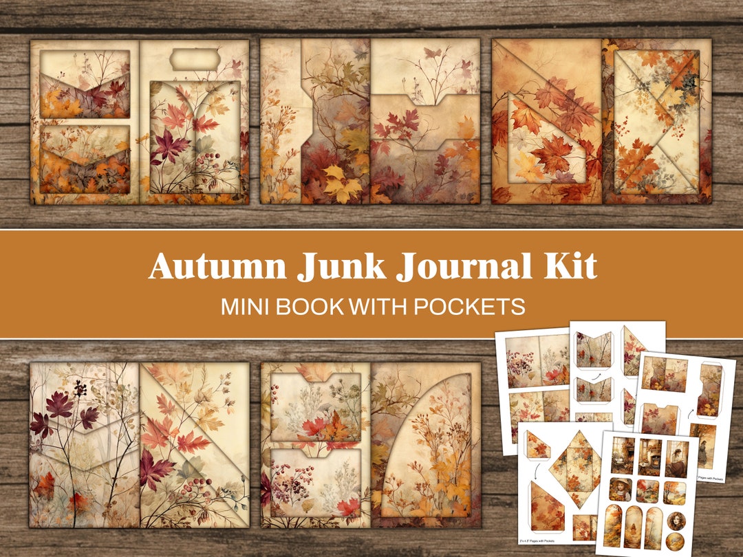 Fall Junk Journal Kit Autumn Junk Journal Folio Fall Ephemera Printable ...
