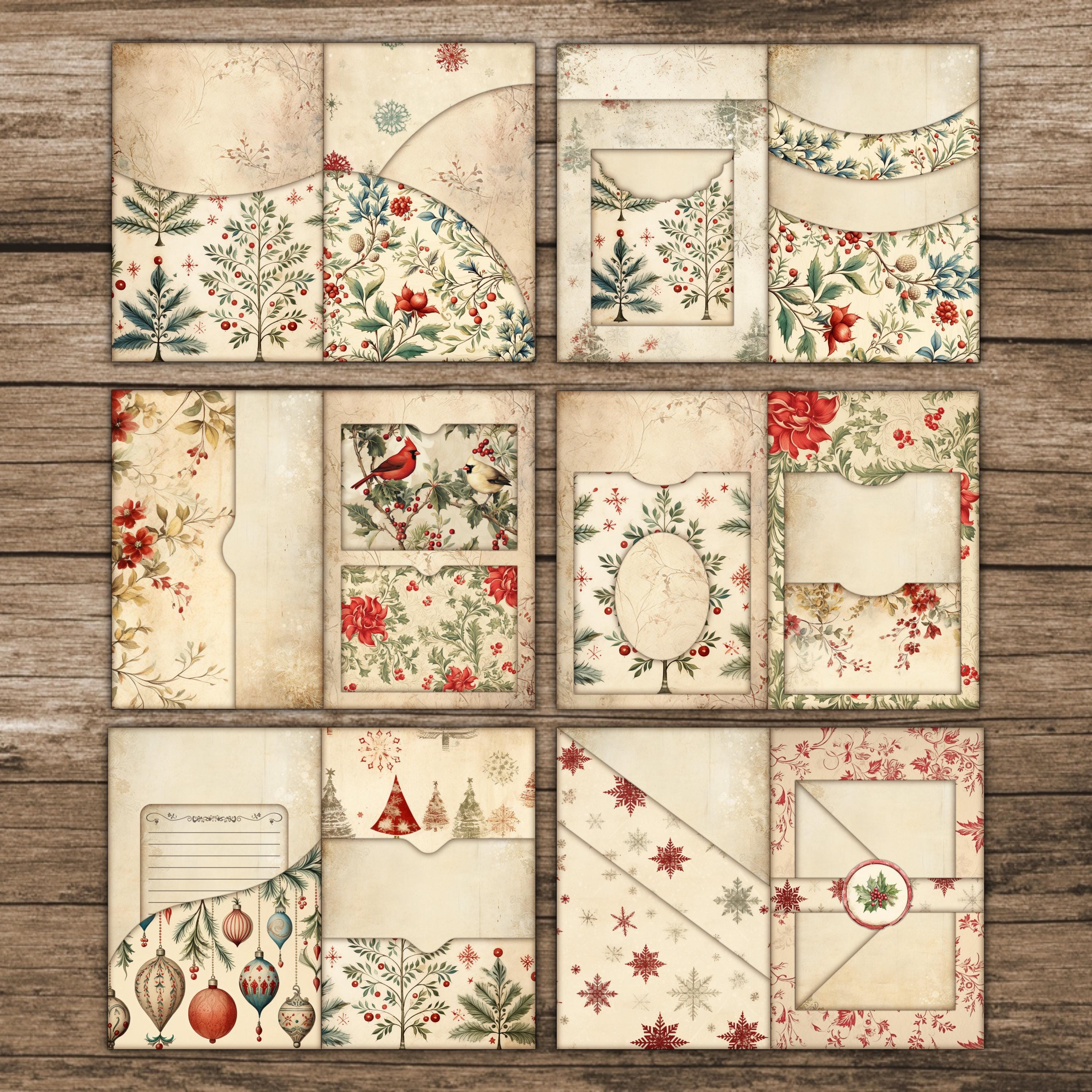 Christmas Junk Journal Kit Mini Book Winter Junk Journal Pages Vintage ...