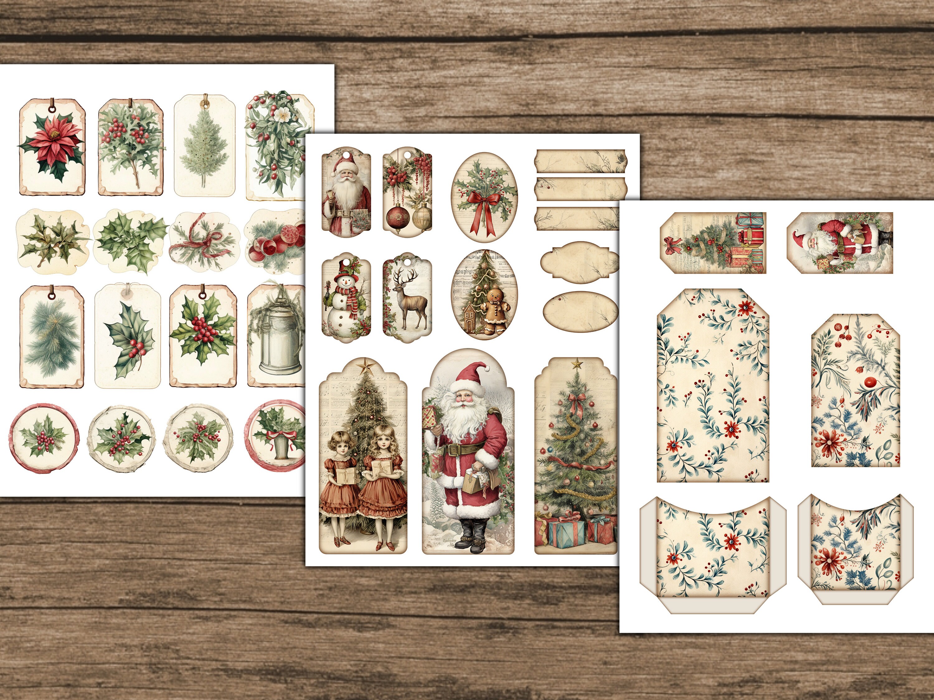 Christmas Junk Journal Kit Winter Junk Journal Pages Christmas Ephemera ...