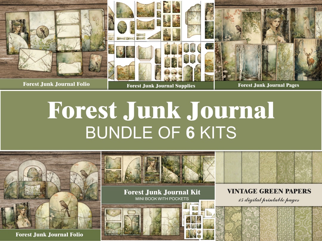 Forest Junk Journal Kit Woodland Junk Journal Pages Tags Botanical ...