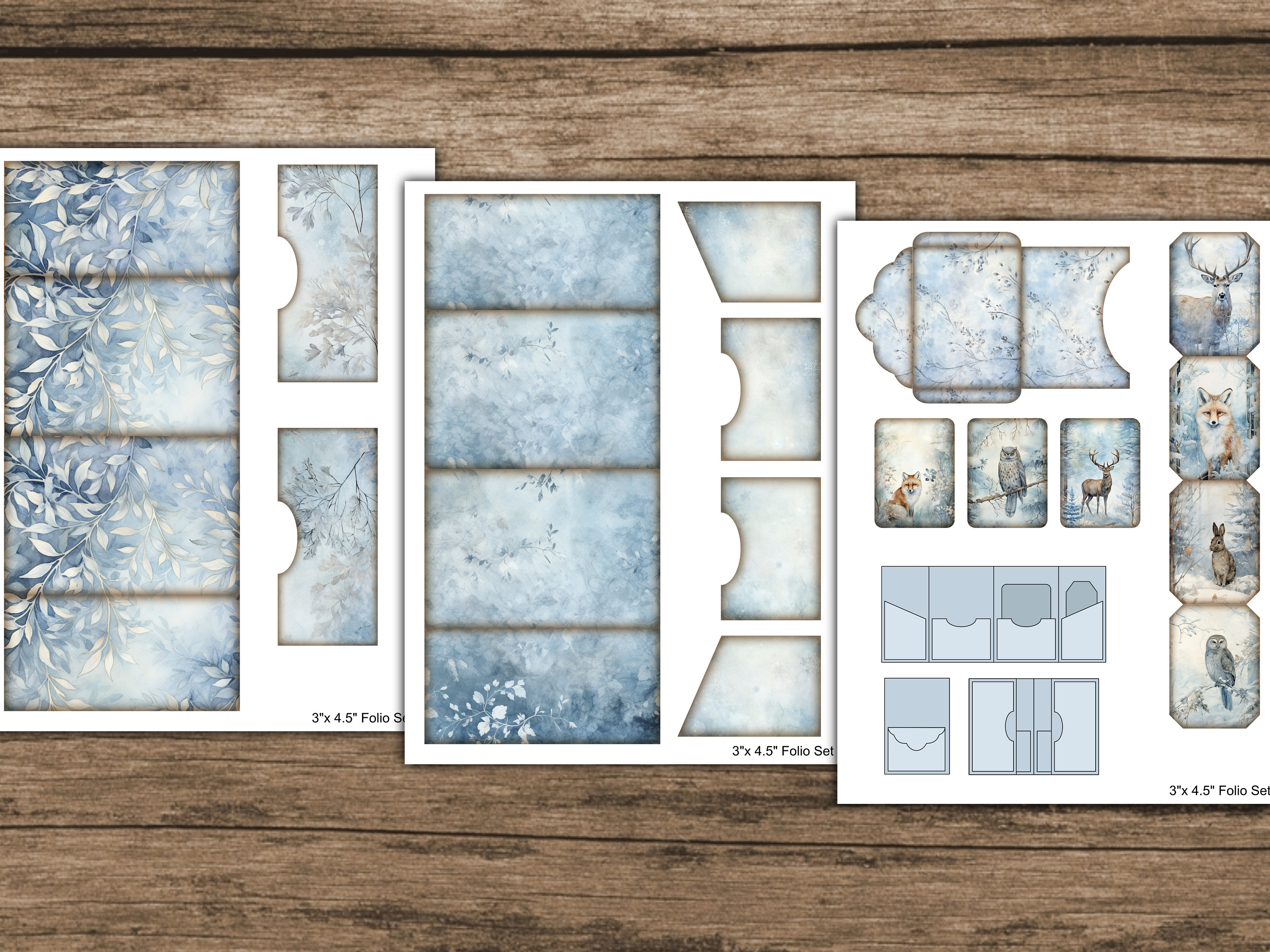 Winter Junk Journal Kit Blue Junk Journal Pages Tags Forest Nature ...