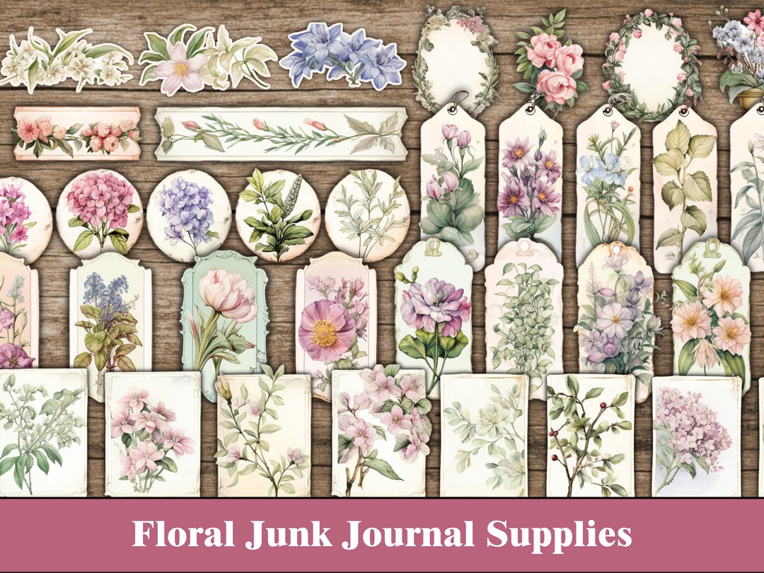 Floral Junk Journal Supplies Botanical Junk Journal Kit Victorian Rose ...