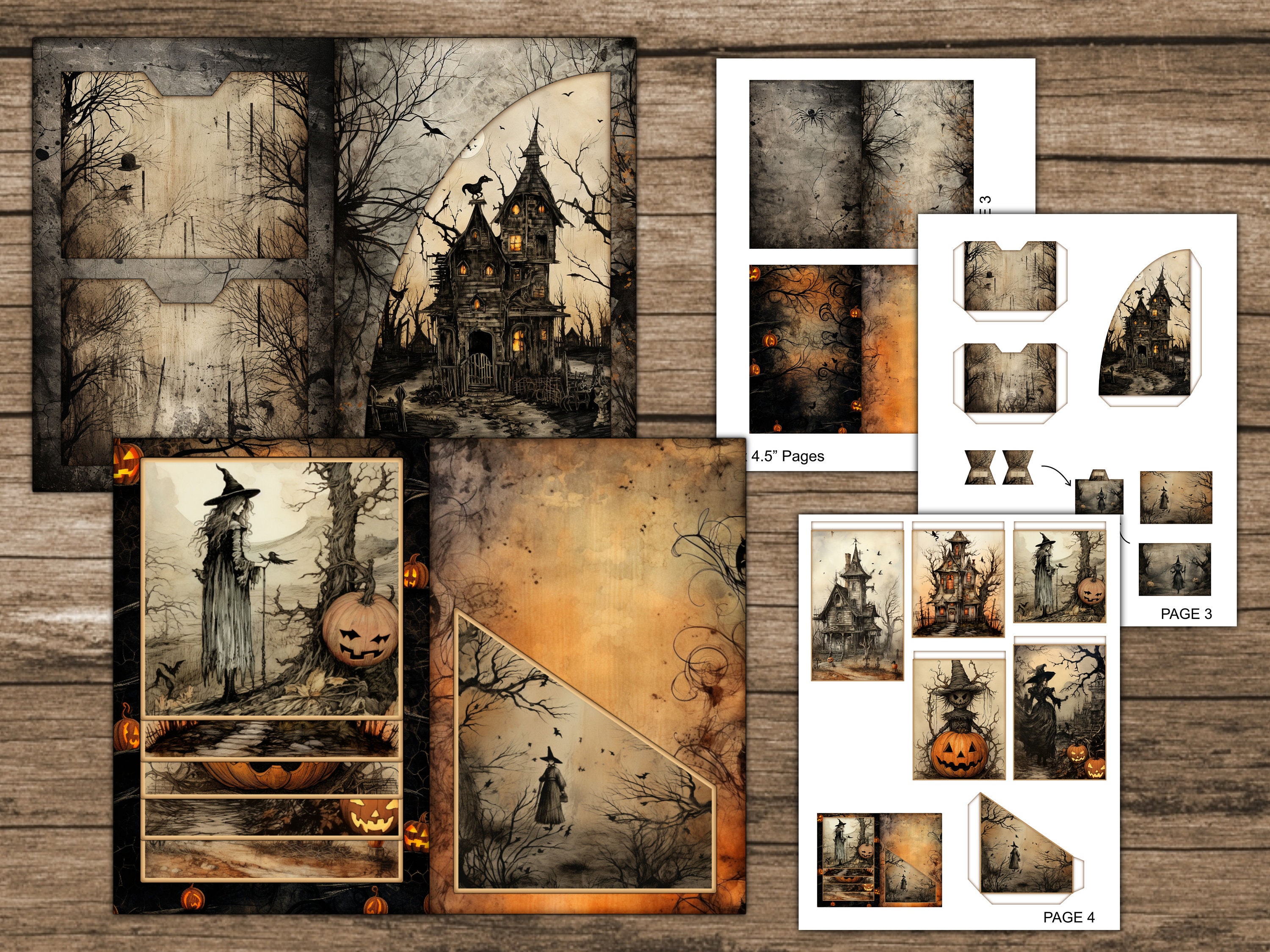 Halloween Junk Journal Kit Mini Junk Journal Ephemera Halloween ...