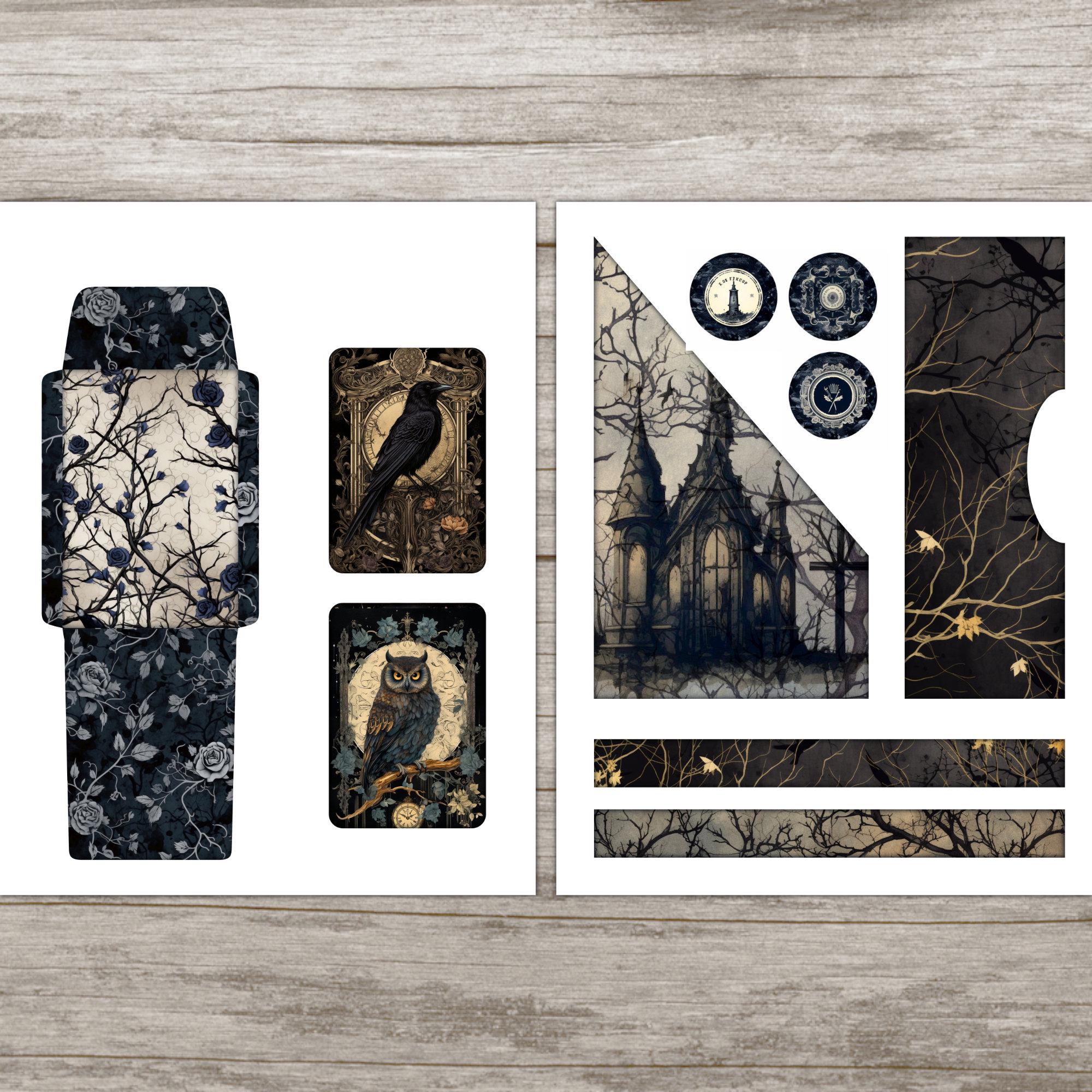 Dark Gothic Junk Journal Kit Victorian Black Ephemera Halloween Junk ...
