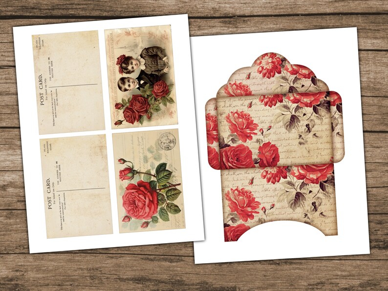 Victorian Rose Junk Journal Kit Printable Ephemera Floral Junk Journal ...