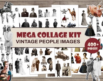 Cutouts of People, 40 Collage Sheets, 400+ Fussy Cut People, Vintage Collage Kits, Pics For Collage, Magazines For Collage, Cutouts People