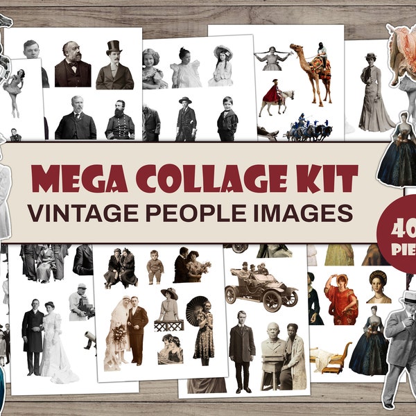 Cutouts of People, 40 Collage Sheets, 400+ Fussy Cut People, Vintage Collage Kits, Pics For Collage, Magazines For Collage, Cutouts People