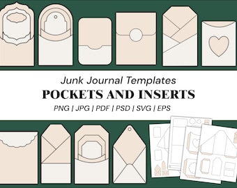 Junk Journal Templates Pocket Insert Folio Template Envelope