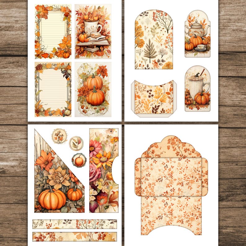 Autumn Junk Journal Kit Fall Junk Journal Ephemera Fall Printables ...