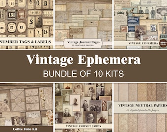 Ephemera For Junk Journals Vintage Junk Journal Kit Ephemera Pack Ephemera Bundle Old Papers Letters Cabinet Cards Scrapbook Craft Supplies