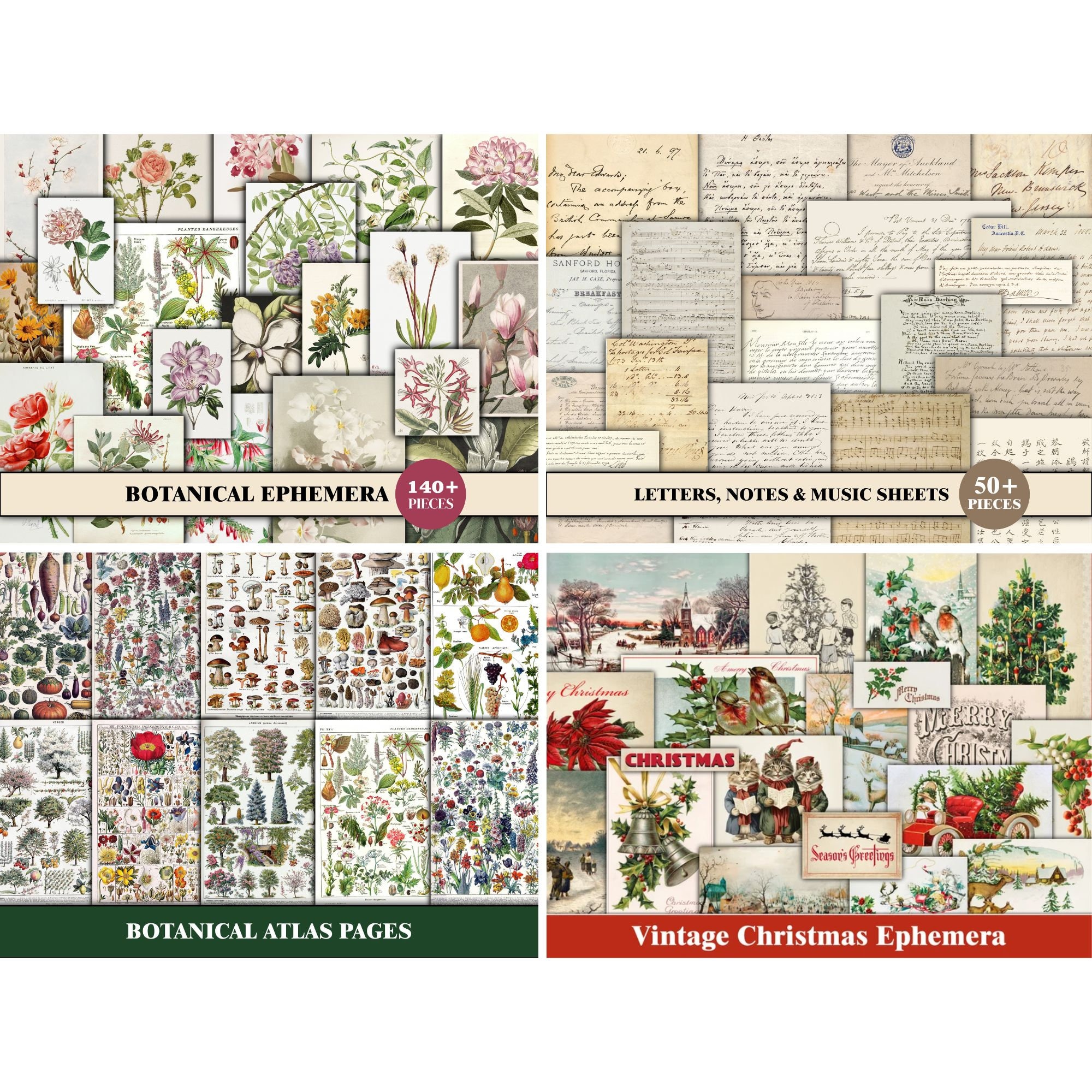 Ephemera for Junk Journals Vintage Ephemera Pack Junk Journal Kit ...