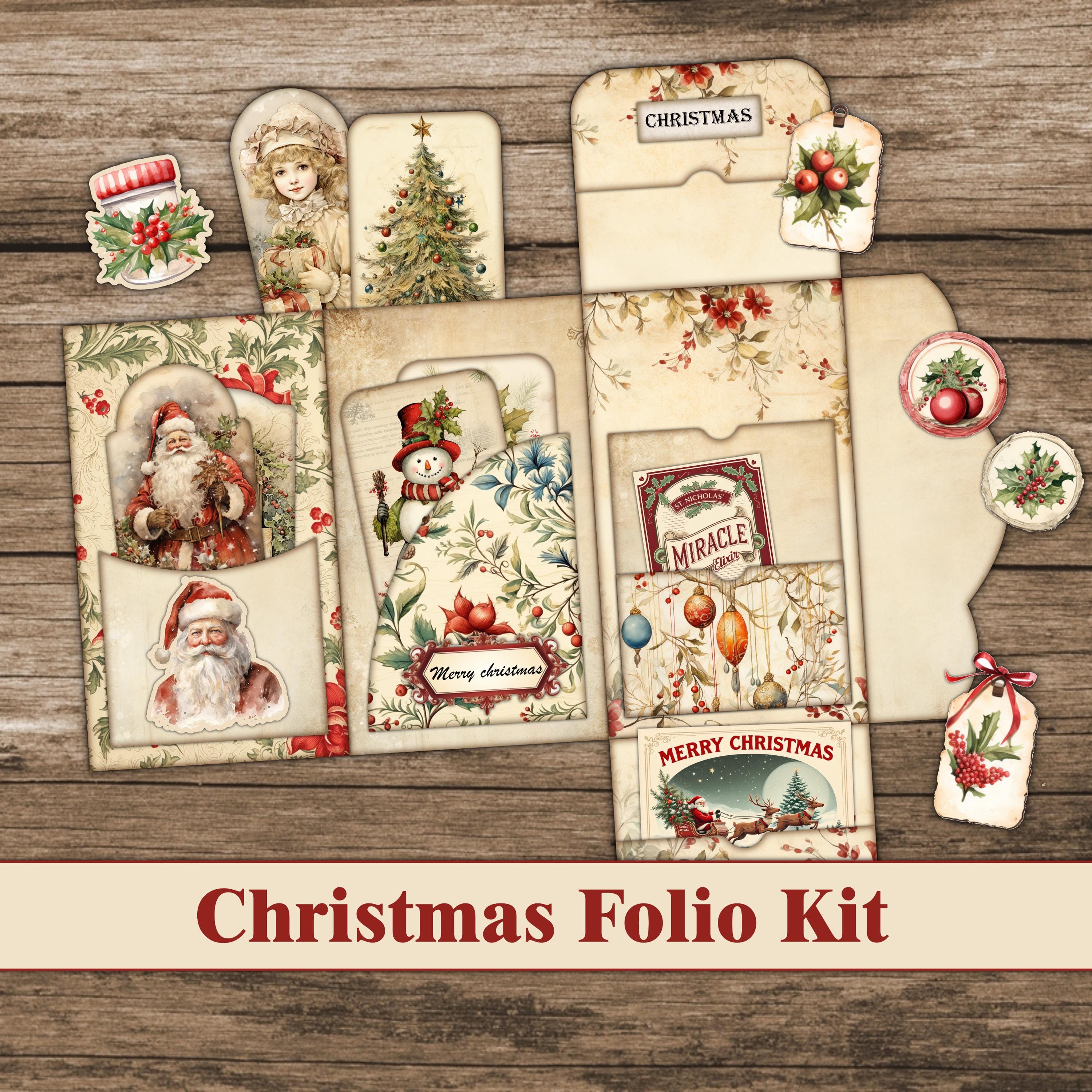 Christmas Junk Journal Folio Kit Bundle Winter Junk Journal Pages ...