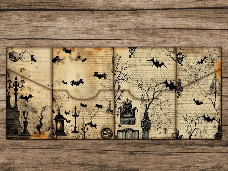 Halloween Junk Journal Folio Kit, Junk Journal Tab, Halloween Printable ...