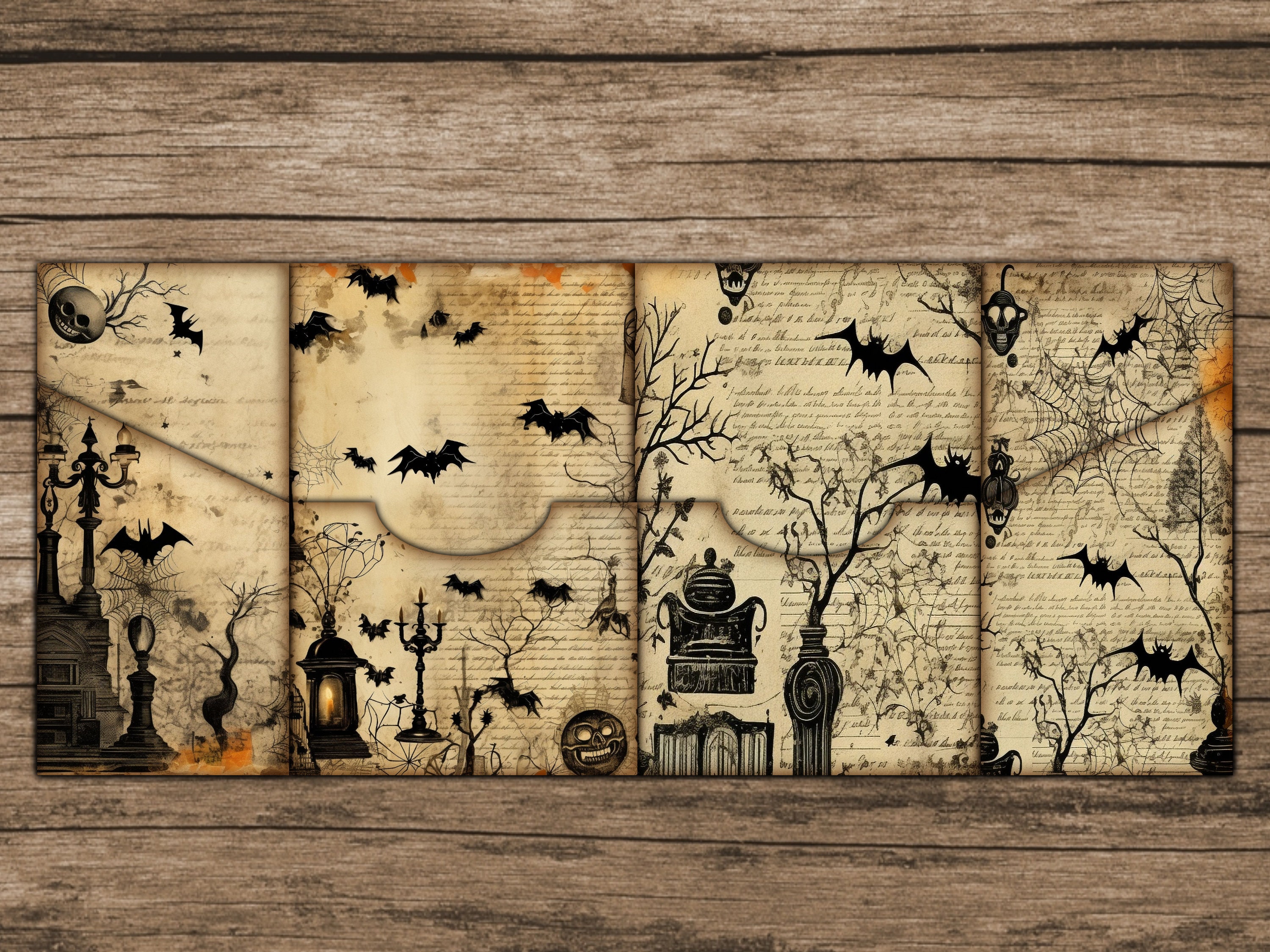 Halloween Junk Journal Folio Kit, Junk Journal Tab, Halloween Printable ...