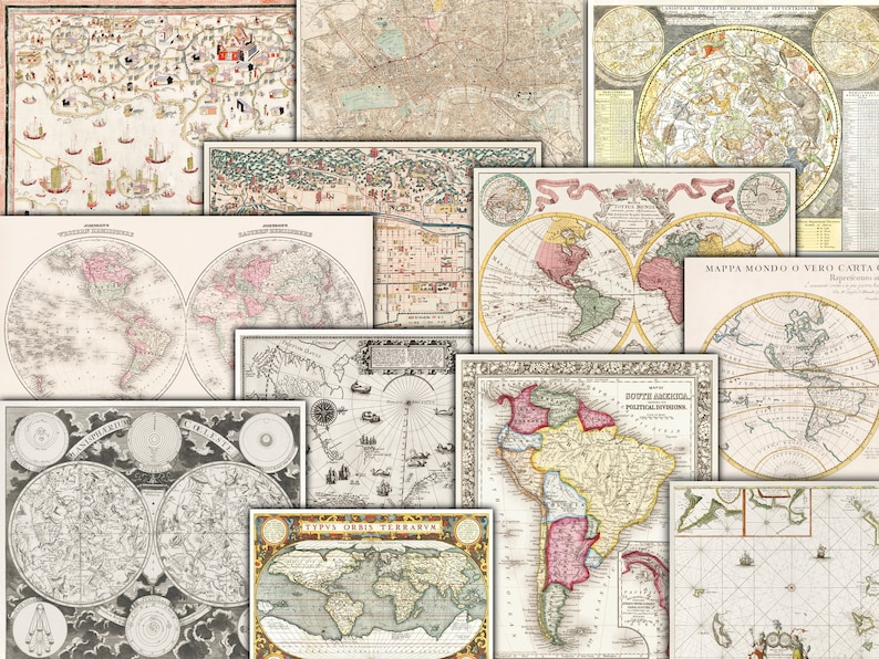 Old Maps of the World Ephemera - Il 794xN.5217405232 M8w2 