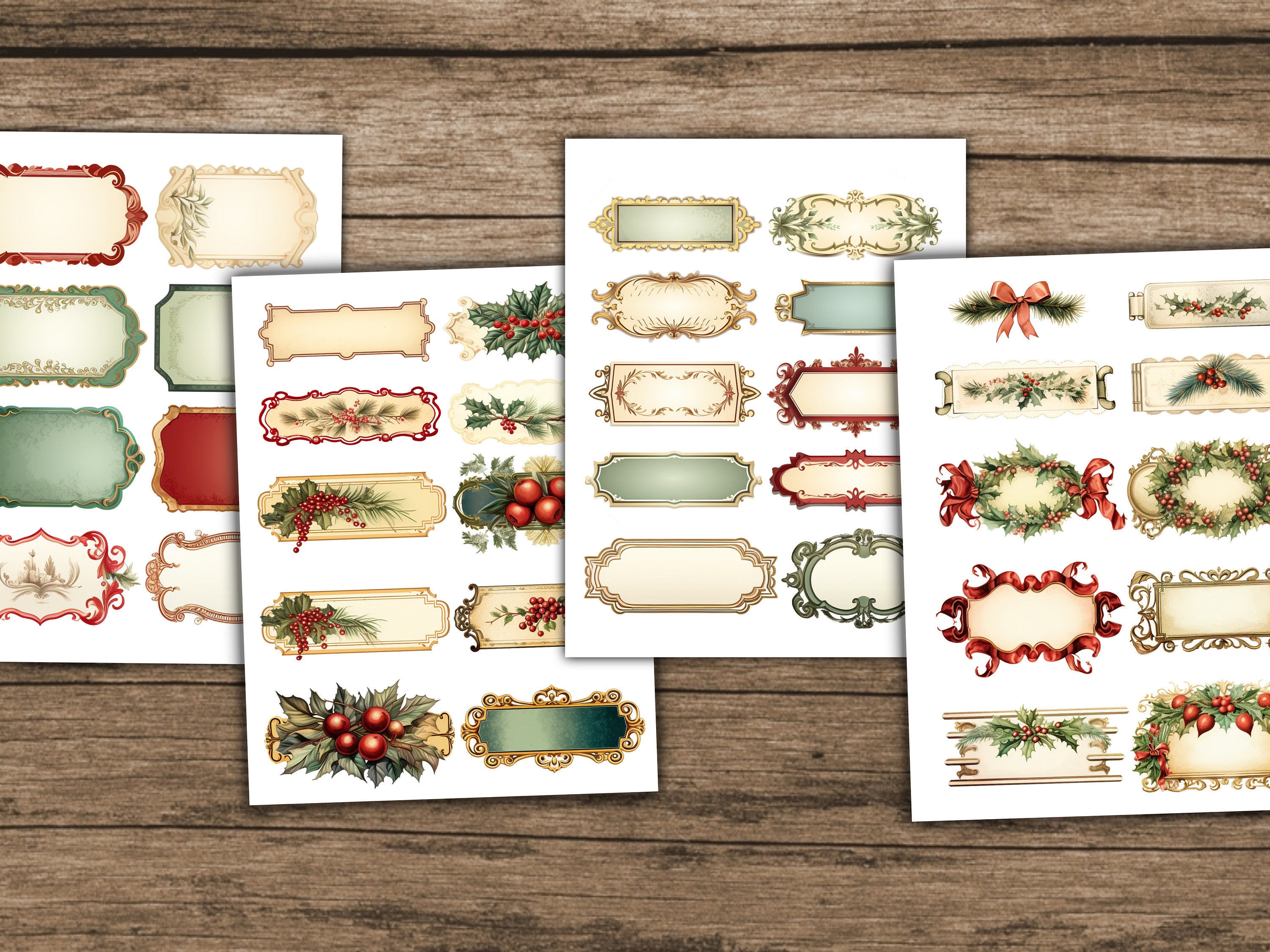 Christmas Junk Journal Tags Labels Winter Junk Journal Kit Christmas ...