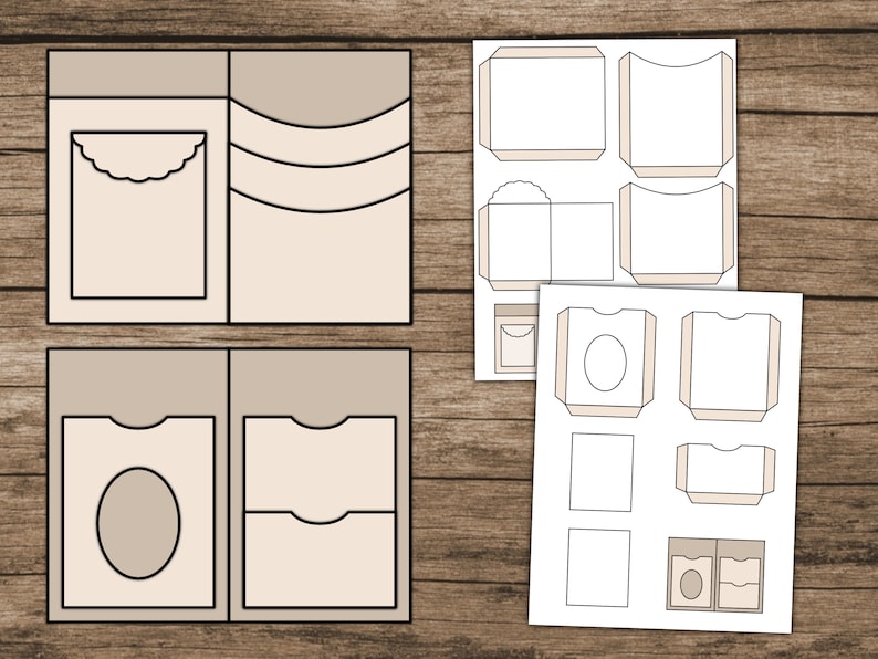 Junk-Journal-Vorlagen Mini-Junk-Journal-Kit Taschen Junk-Journal Folio-Vorlage Umschlagvorlage | PNG, SVG, PDF, PSD, EPS Bild 6