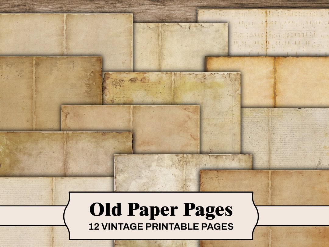 Journal Pages, Vintage Junk Journal Old Paper Bundle, Junk Journal