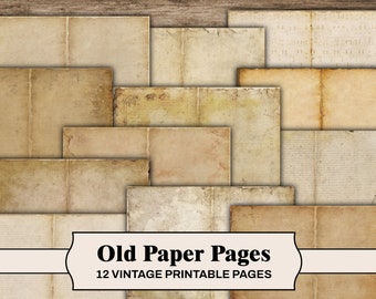 Pages de journal, Vintage Junk Journal Old Paper Bundle, Junk Journal Papers, Pages pour journaux, Scrapbook Old Paper Digital Ephemera Bundle