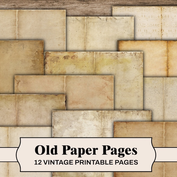 Journal Pages, Vintage Junk Journal Old Paper Bundle, Junk Journal Papers, Pages For Journals, Scrapbook Old Paper Digital Ephemera Bundle