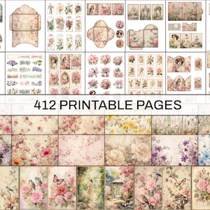 Floral Junk Journal Kit Printable Rose Junk Journal Ephemera Bundle ...