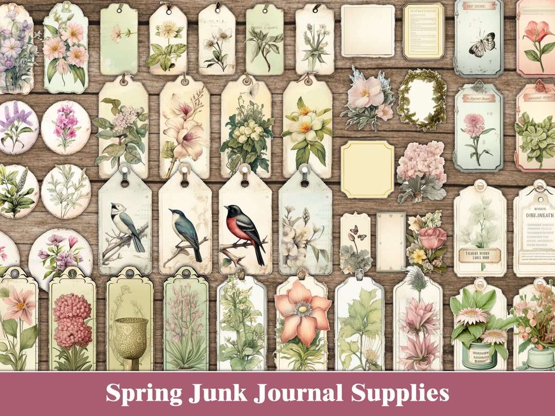 Floral Junk Journal Supplies Spring Botanical Junk Journal Kit ...