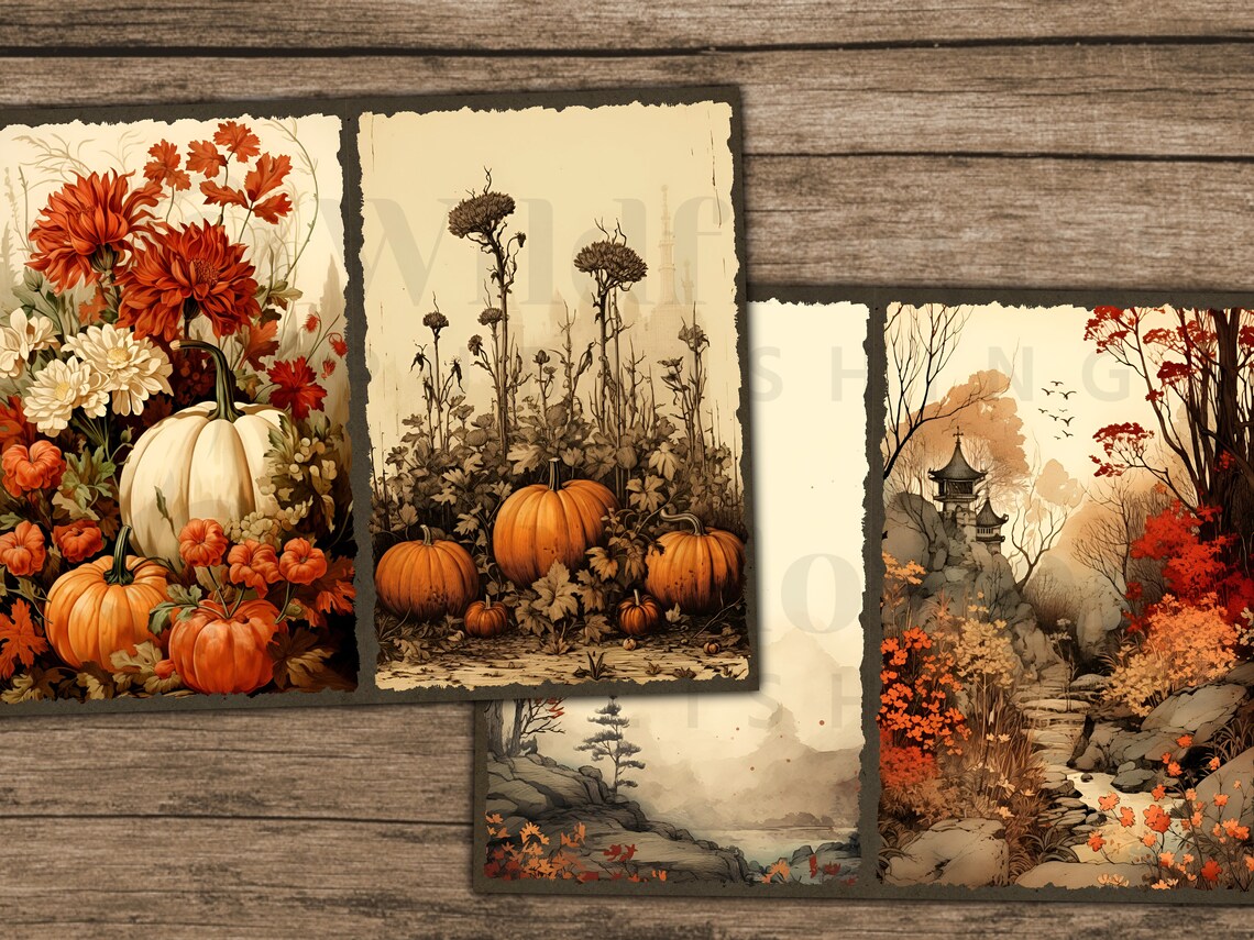 Fall Junk Journal Pages, Autumn Journals Paper, Fall Digital Scrapbook ...