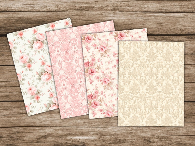 Seamless Floral Pattern Rose Scrapbook Paper Cute Shabby Chic Junk ...