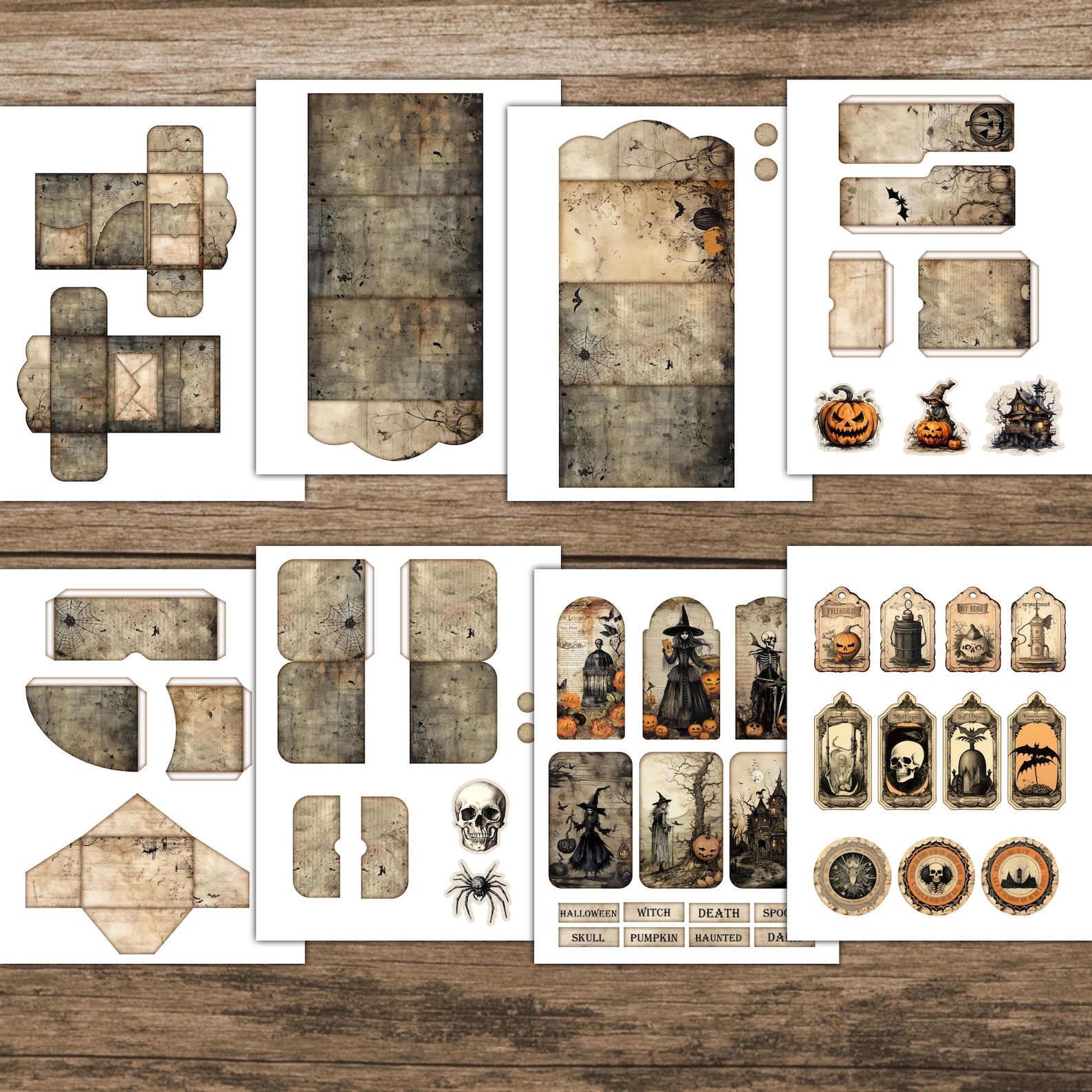 Halloween Junk Journal Folio Kit Junk Journal Tab Halloween Printable ...