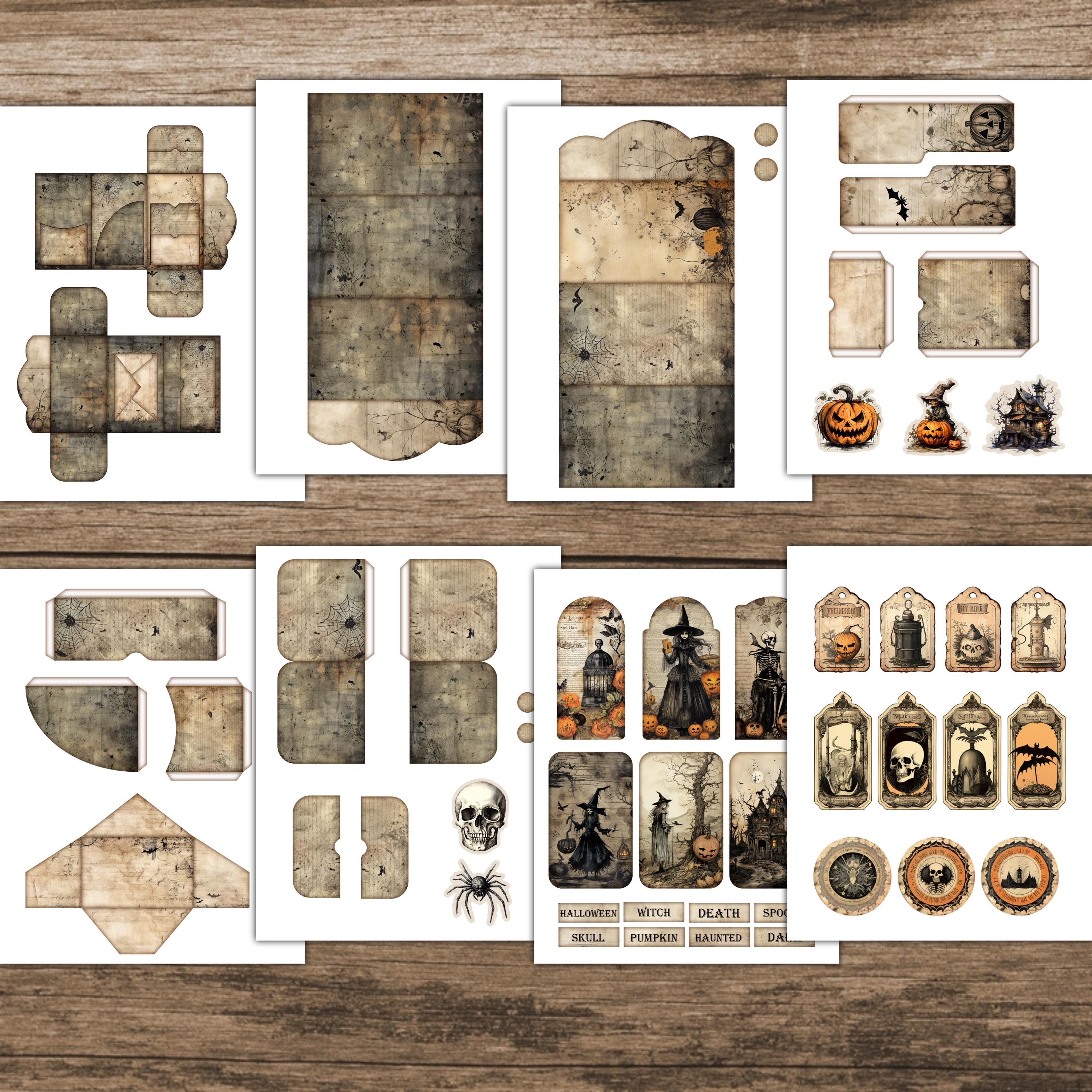 Halloween Junk Journal Folio Kit Junk Journal Tab Halloween Printable ...