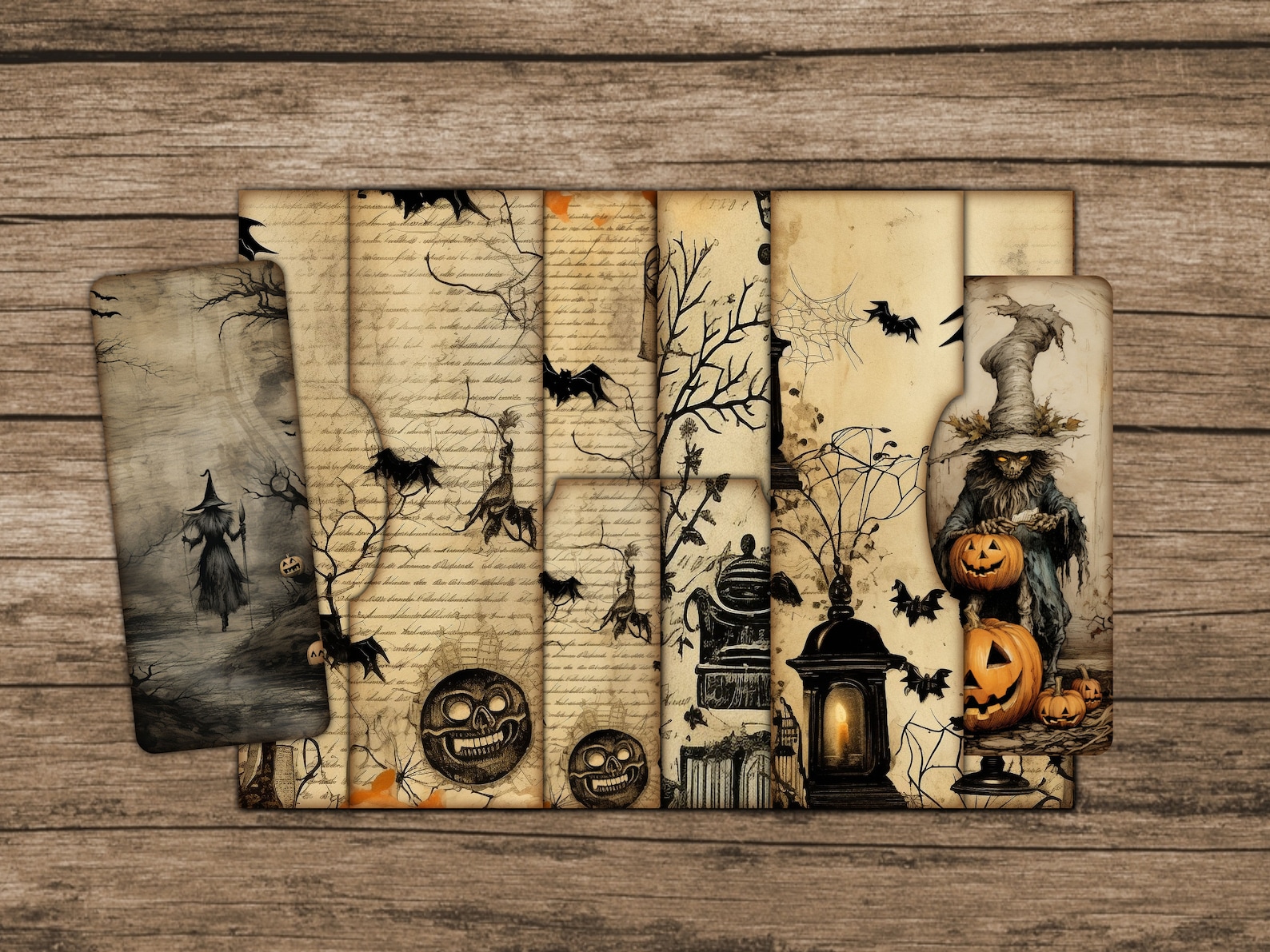 Halloween Junk Journal Folio Kit, Junk Journal Tab, Halloween Printable ...