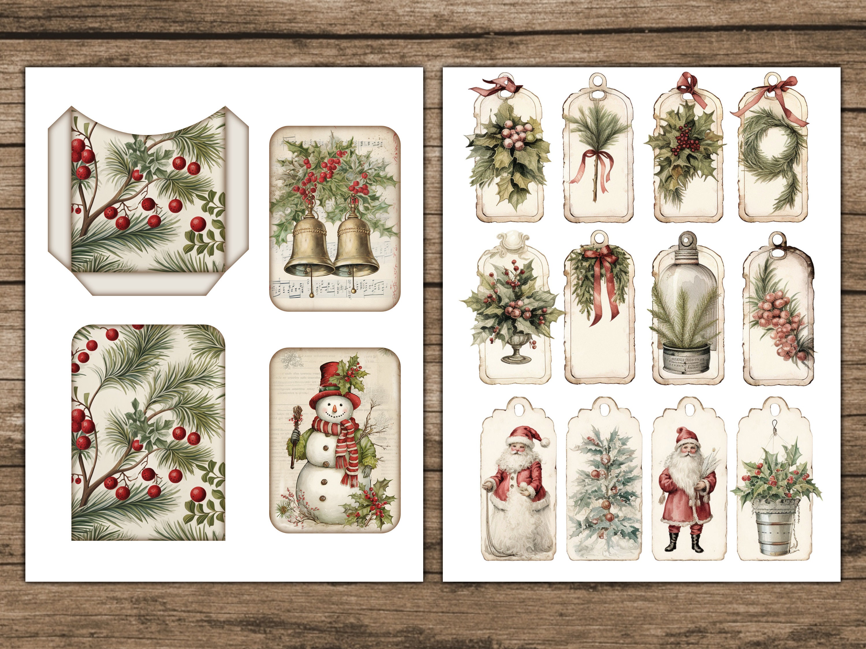 Christmas Junk Journal Kit Winter Junk Journal Pages Christmas Ephemera ...